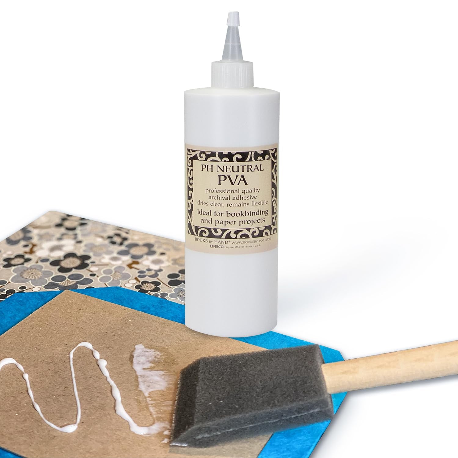 Books by Hand Ph Neutral Adhesive, Archival Quality Acid-Free Dries Clear and Quick Water Soluble Lay-Flat Property, 16 Ounces (1 Pack)