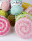 Pastel Scrubby Yarn for Dishcloths Crocheting 10 Skeins Package (Type B) - Polyester 100%, 1.4Oz(40G) Each, 98 Yards per Skein