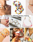 7 Style Letter Alphabet Beads for Bracelets Making, 1380 Pcs Colorful Square round Letter Beads Kit for Jewelry Making, Letter Beads Bulk with Crystal Elastic String
