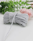 U Pick 10Yds 5Mm 3 Braided Cord Decorative Twisted Satin Polyester Twine Cord Rope String Thread Shiny Cord Choker Thread (18 White)