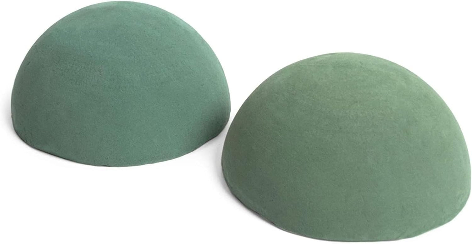 round Floral Foam Half Balls for Flowers and DIY Crafts (7.8 In, 2 Pack)