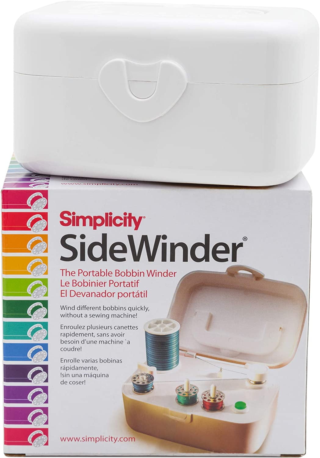 388175A Sidewinder Portable Automatic Bobbin Winder Machine, 120 Voltage, White