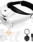 Magnifying Glass with Light Hands Free - 1X to 14X Magnifying Glasses with Light for Close Work, Jewelers Magnifying Glass Magnifying Headset with 6 Lenses for Hobby, Reading, Crafts