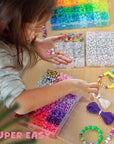 4200Pcs Pony Beads for Bracelet Making Kit, 48 Colors Halloween Bracelet Making Kit, 2500Pcs Rainbow Kandi, 1700Pcs Friendship Letter Beads with 20 Meter Elastic Strings for Jewelry Making