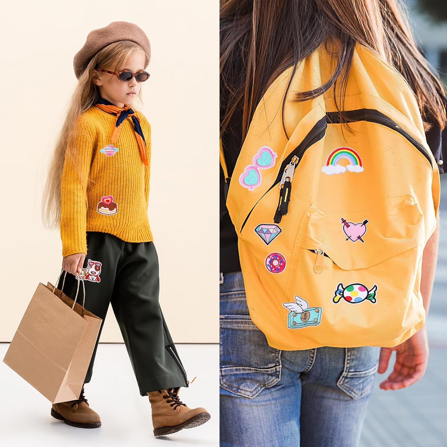 30Pcs Girls Iron on Patches for Clothing Jackets DIY Sew Embroidered Applique Decorative Repair Patches on Patches for Clothes Backpacks Jackets Jeans Dress Hats