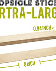 8'' Jumbo Craft Sticks, 60Pcs Extra Large Natural Premium Wood, Ice Cream Sticks, Jumbo Sticks, Large Tongue Depressors, Plant Labels, Hair Removal and Waxing Supplies, Crafting
