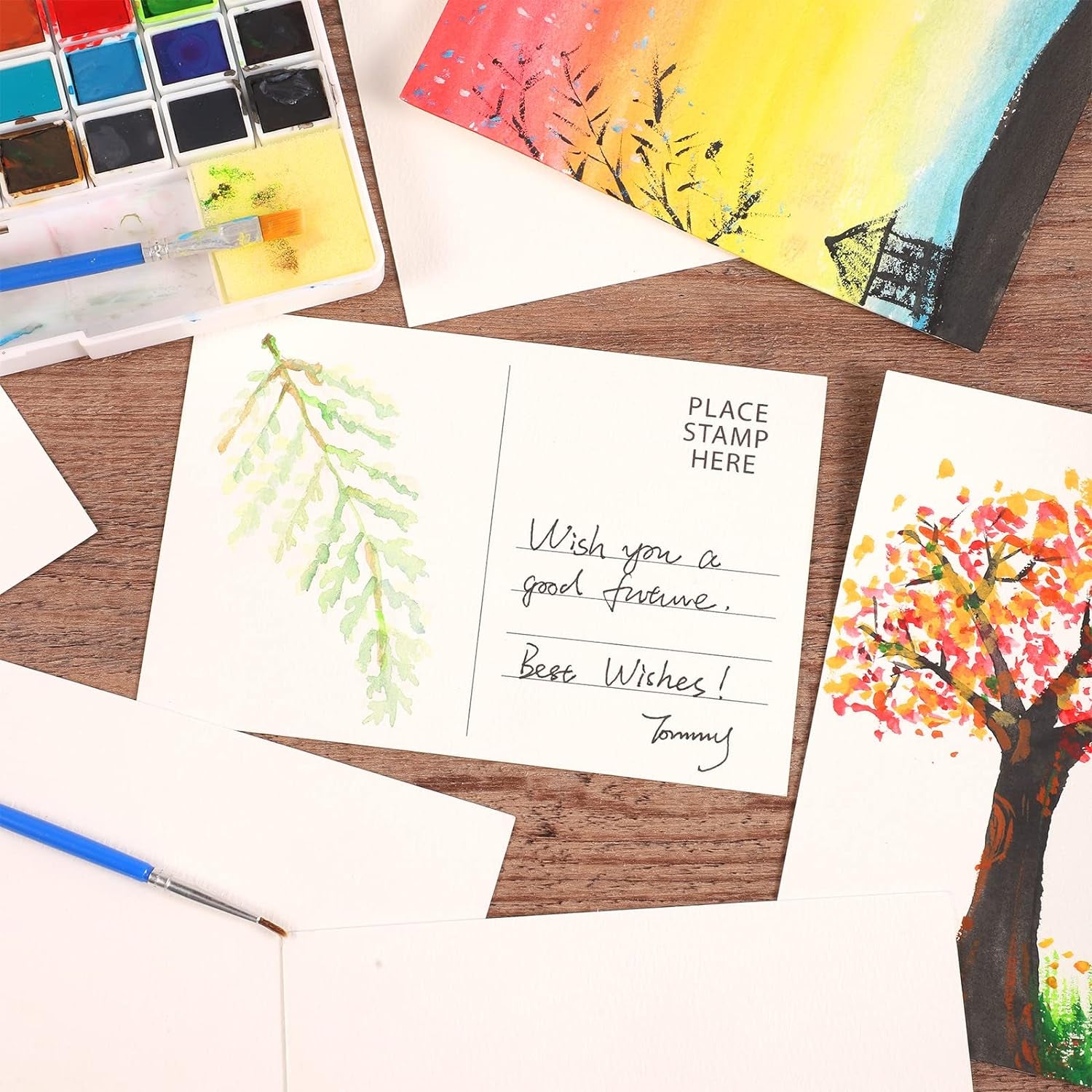 100 Pack Watercolor Postcards 4X6, 140Lb/300Gsm Watercolor Paper Blank Postcards Watercolor Cards for DIY, Mailing, Painting, Invitations, Gift Cards