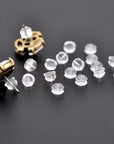 Earring Backs Rubber,50Pcs Soft Clear Earring Backs for Studs,Hypoallergenic Silicone Earrings Backs Replacement for Women(Round）