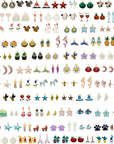 100Pcs(50Pairs) Assorted Fruits Mermaid Animals Gold Plated Enamel Pendants Necklace Bracelet Charms for Earrings Jewelry Making