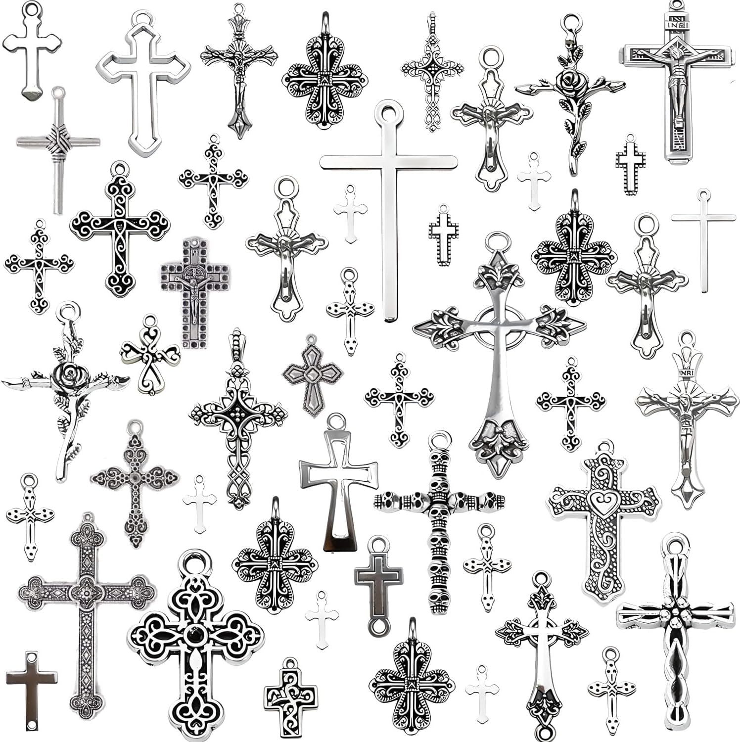 100 Gram Metal Charms for Jewelry Making, Silver & Gold, Bulk Pack for Bracelets, Necklaces, Crafts