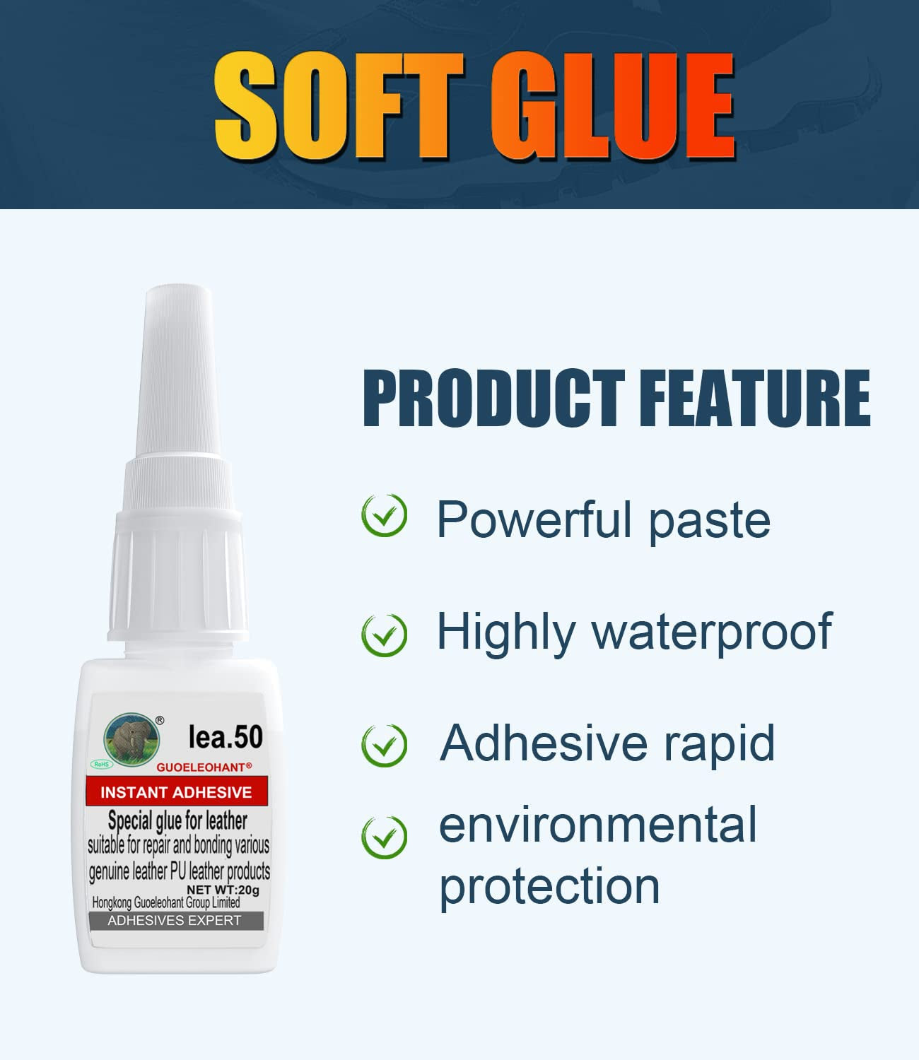 20G Special Glue for Leather, Leather Repair Glue, Used for Bonding between Leather and Leather, Leather and Substrates of Different Materials, Suitable for All Kinds of Leather/Pu Leather