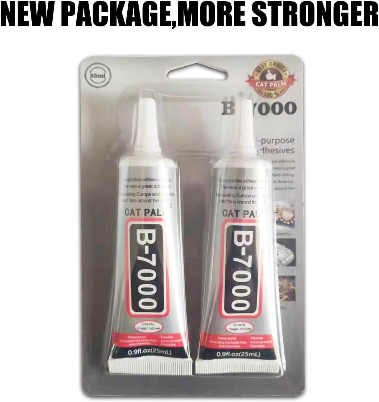 B-7000 Adhesive, Multi-Function Glues Paste Adhesive Suitable for Glass, Wooden, Jewelery, Rhinestones, 0.9 Oz, 2 Packs