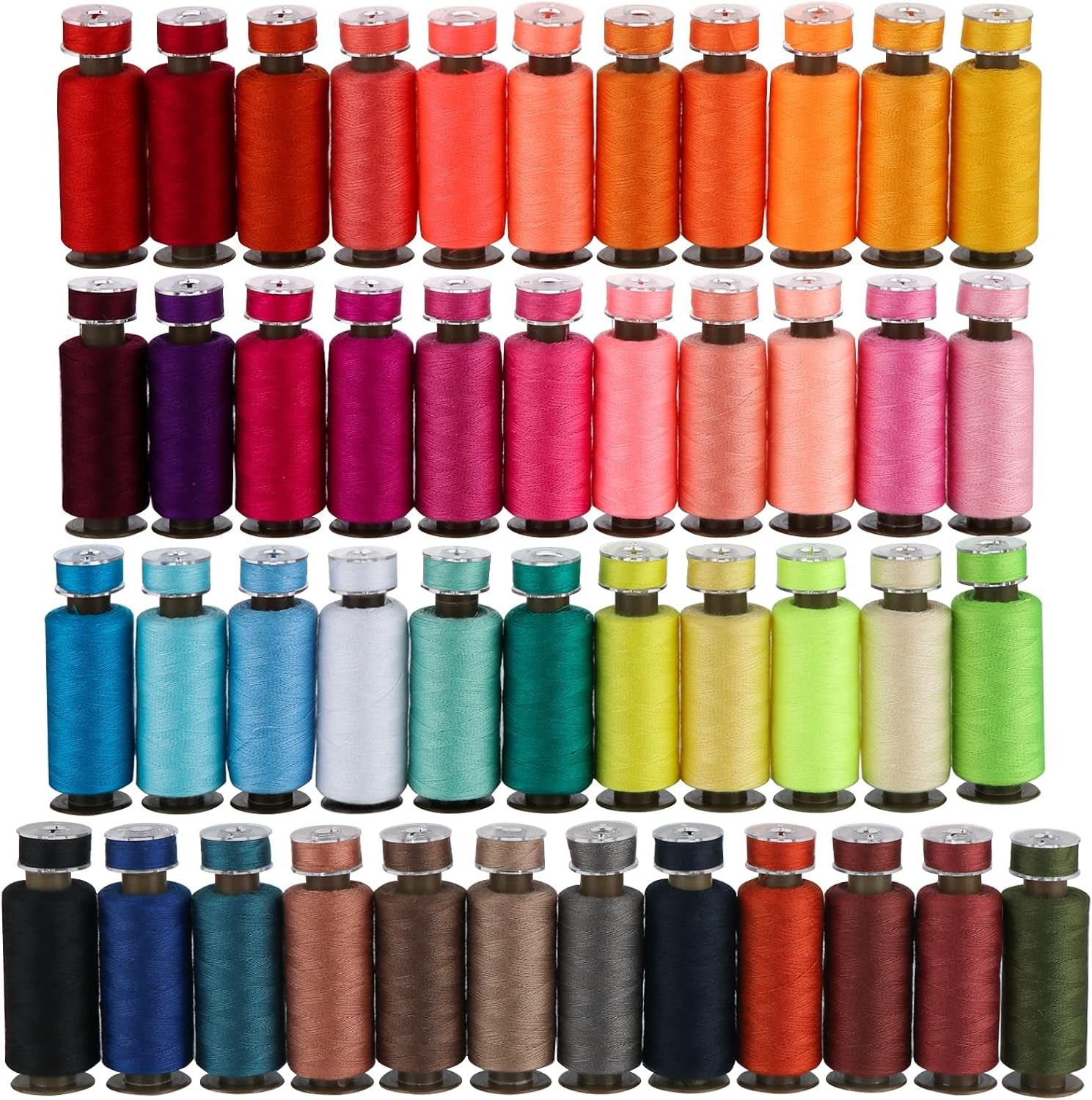 95Pcs Bobbins Sewing Thread Kits, 400 Yards per Sewing Thread Polyester Spools with Case 45 Colors Sewing Supplies, Prewound Bobbin for Brother Singer Janome Hand &amp; Machine Sewing