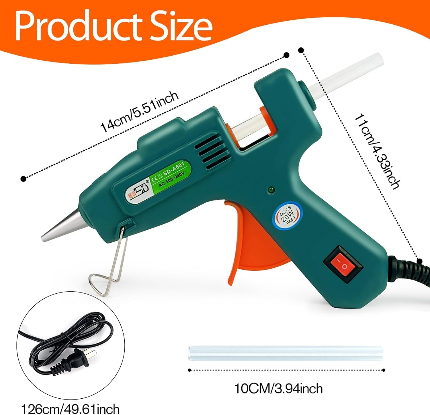 Hot Glue Gun with 30 Glue Sticks, Fast Preheating Hot Melt Gun, Mini Glue Gun Kit for Kids DIY School Craft Projects and Quick Home Repairs, 20W Green
