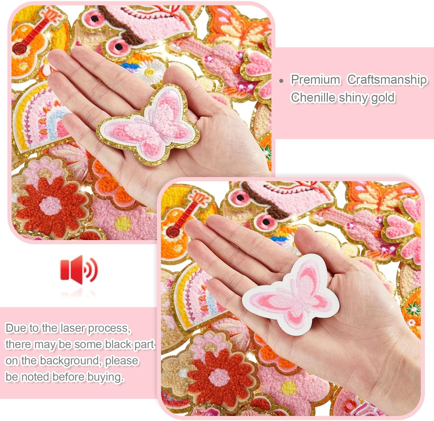 28 Pcs Iron on Patches Colorful Sew Iron on Patch Chenille Embroidered Patches Applique Patches for Clothing Fabric Jackets Jeans Repair Decor Craft(Retro Style)