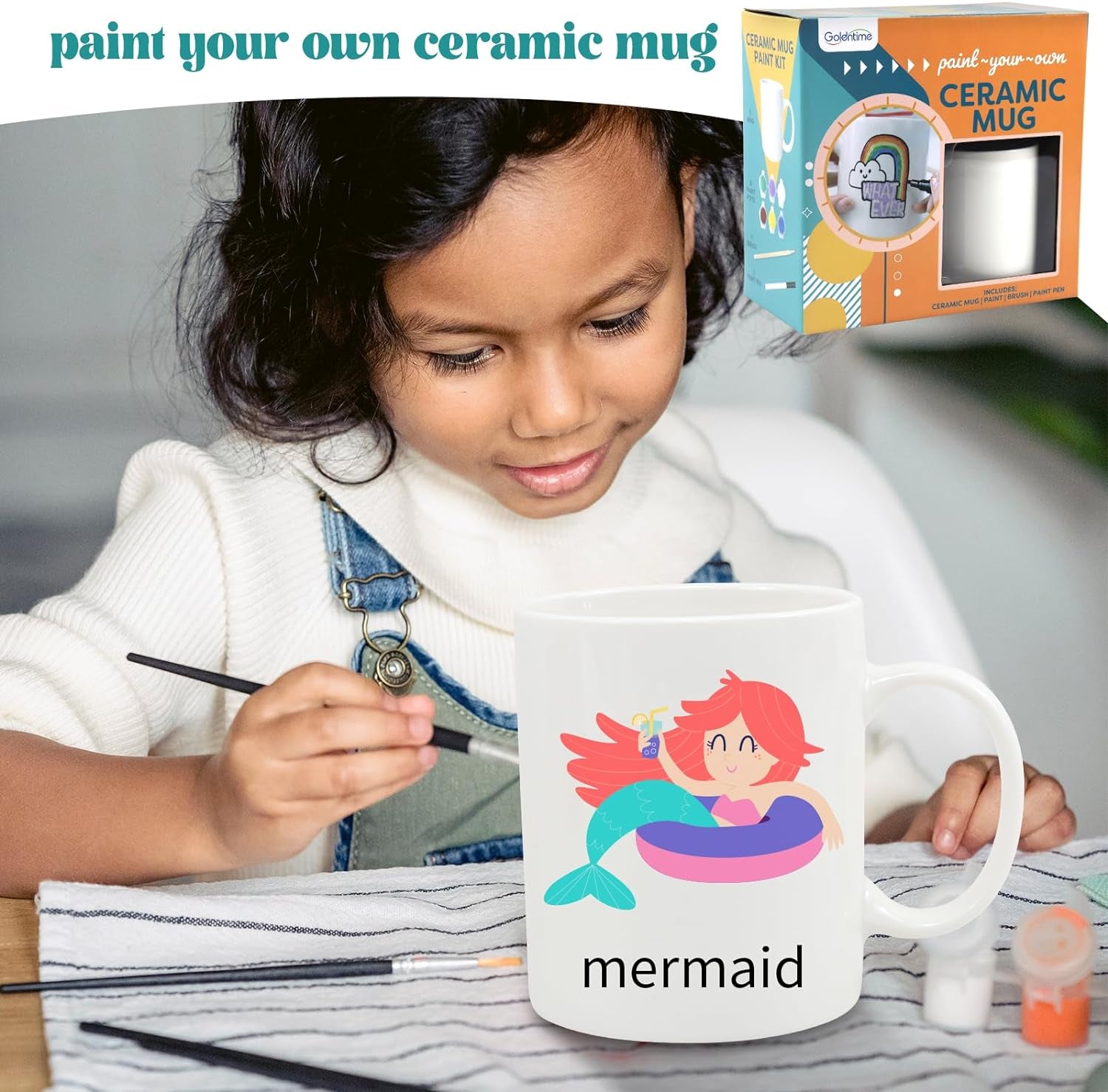 Paint Your Own Mug Kit for Adult Kids Craft Art Activity Plain Blank White Coffee Mugs with Gift Box Paint Your Own Mug Set Valentine Mother'S Day Father'S Day Gifts