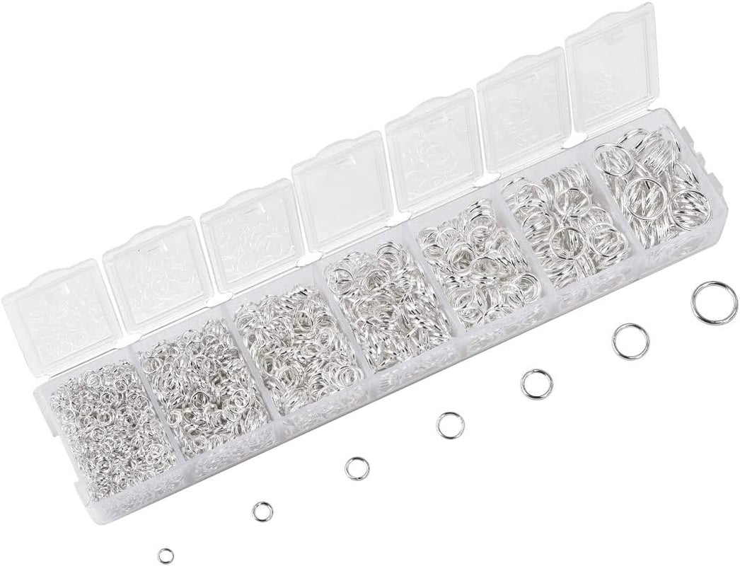 2296Pcs Jump Rings Gold Plated Jewelry Connectors Chain Links 3Mm 4Mm 5Mm 6Mm 7Mm 8Mm 10Mm Box Set Open Jump Rings Gold for Necklace Repair