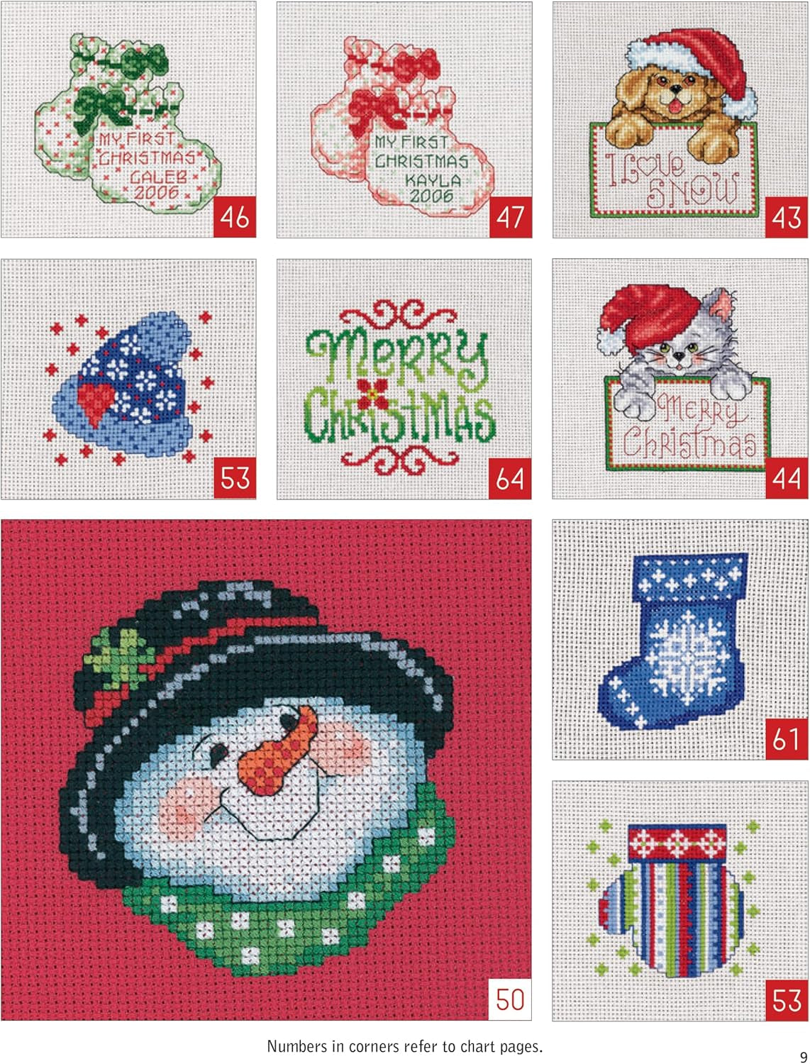 Cross Stitch Holiday Ornaments Galor Cross Stitch Book- Cross Stitch Pattern Kits from Snowmen to Elves to Woodland Creatures, 98 Christmas Cross Stitch Ornaments to Design.