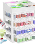 Storage Containers for Diamond Painting Accessories, 2 Drawers with 96 Slots Bead Storage Bottles and Diamond Art Accessories and Tools Rack