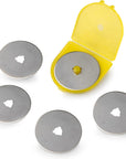 60Mm Rotary Cutter Replacement Blades, 5 Blades (RB60-5) - Tungsten Steel Circular Rotary Fabric Cutter Blade for Crafts, Sewing, Quilting, Fits Most 60Mm Rotary Cutters,Gray
