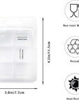 50 Packs Wax Melt Clamshells Molds,Wax Melt Containers,6 Cavity Clear Plastic Cube Tray for Wickless Wax Melt Candles