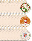 60PCS 3.5" DIY Wooden Christmas Ornaments Unfinished Predrilled Wood Slices Circles for Crafts round Centerpieces Discs Holiday Hanging Decorations
