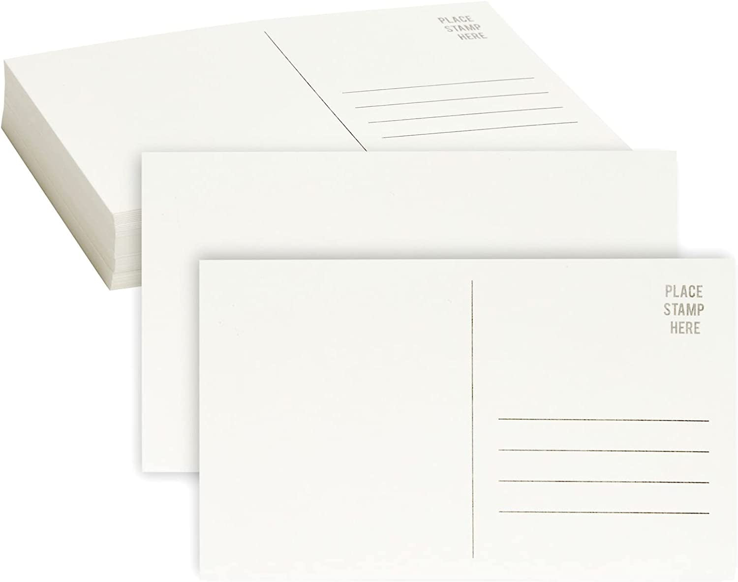 50 Pack Watercolor Postcards Blank, Bulk 4X6 Inch Cards to Paint, for Art, DIY (White, 300Gsm Cardstock)
