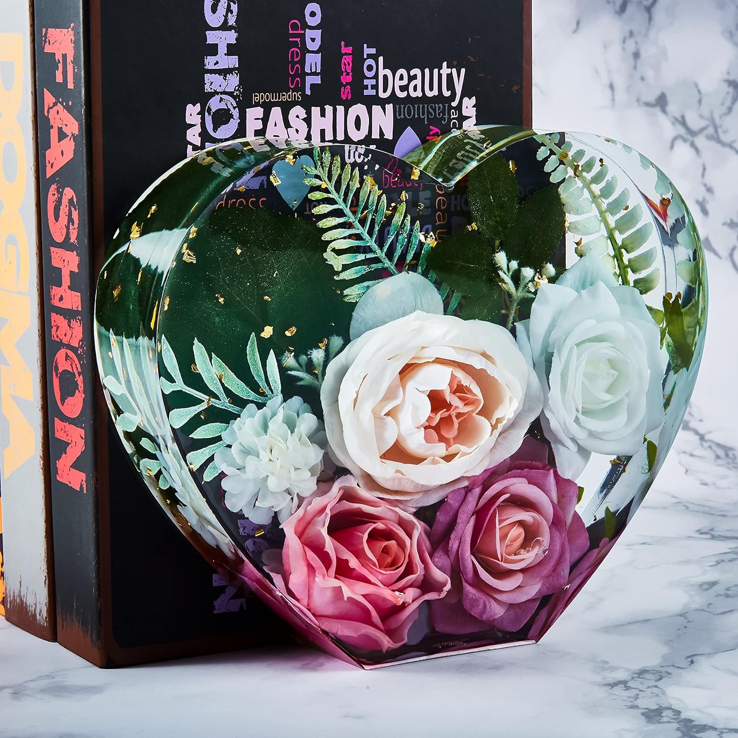 2Pcs 10 Inch Large Heart Shape Resin Molds, Silicone Molds for Flower Preservation, Deep Epoxy Resin Molds for Resin Art Casting, DIY Wedding, Valentine, Anniversary, Home Decor Gift