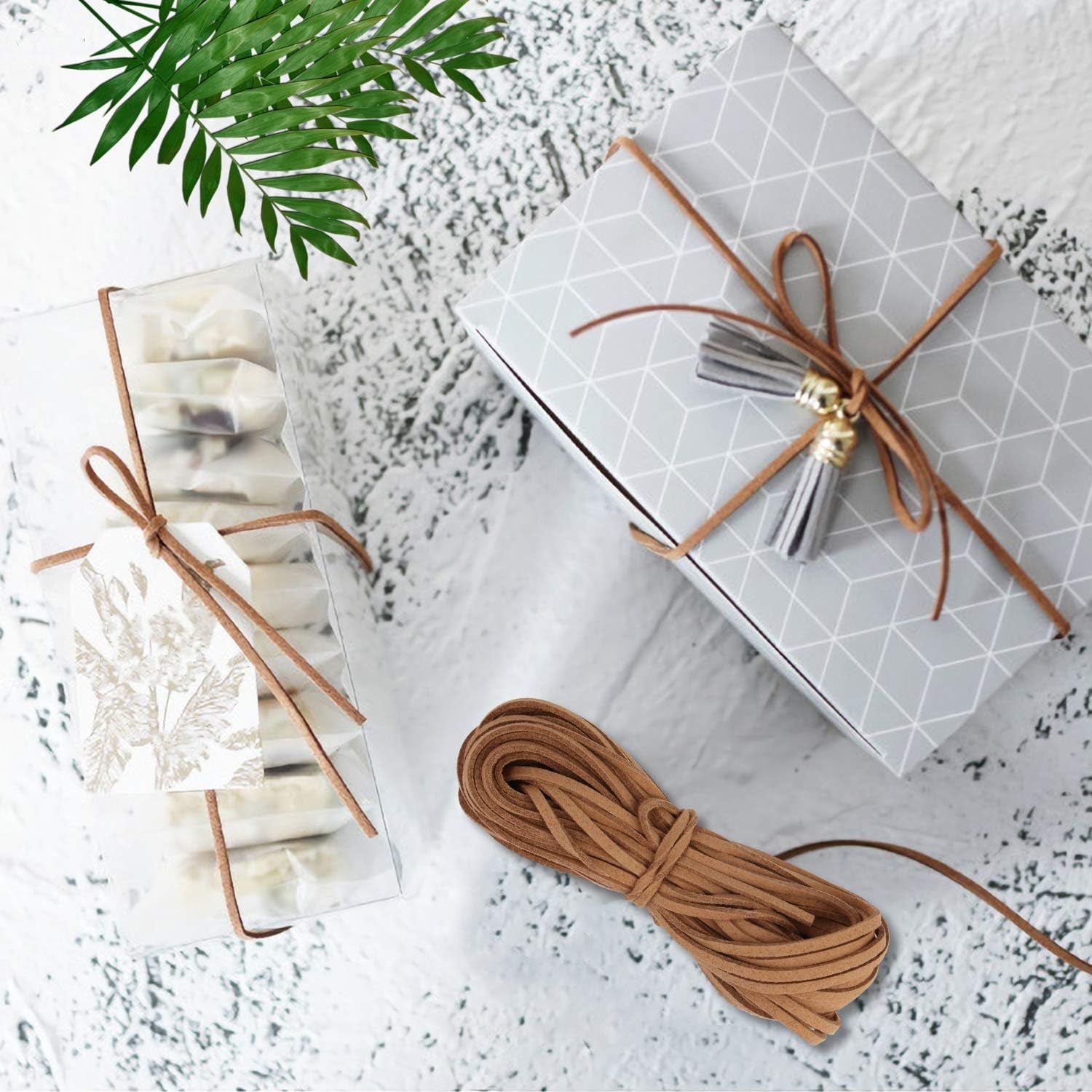 5 Colors Suede Cord Faux Leather Cord String Rope Thread for Bracelet Necklace Beading Jewelry DIY Crafts, 11 Yards of Each Color