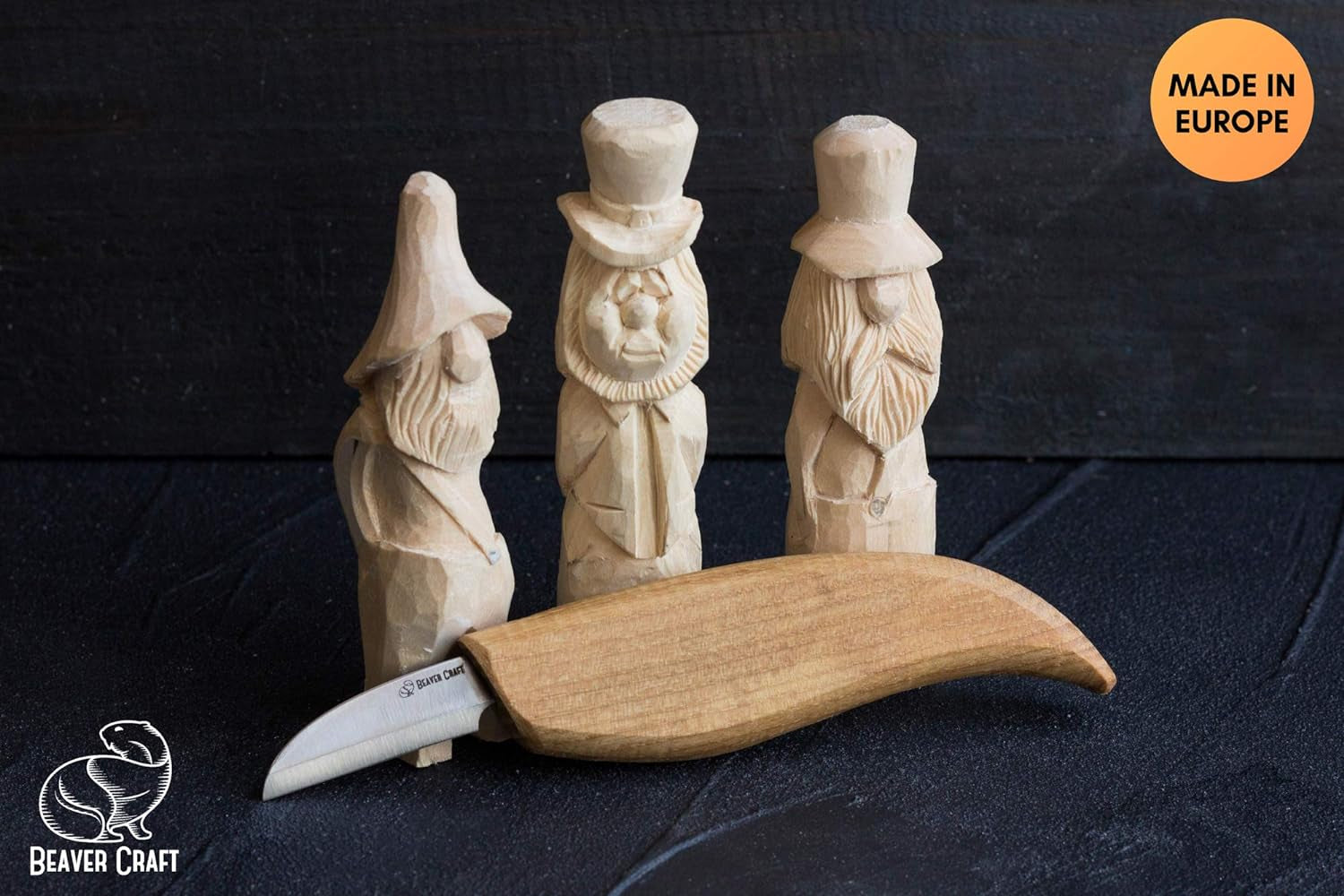 Whittling Knife C2 6.5" Whittling Knife for Fine Chip Carving Wood and General Purpose Wood Carving Knife Bench Detail Carving Knife Carbon Steel and Whittling for Beginners