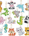 15 PCS Diamond Painting Keychains Animal Diamond Art Ornaments Double Side Diamond Key Rings DIY 5D Art Pedants for Beginners Birthday Crafting Home Party Decor
