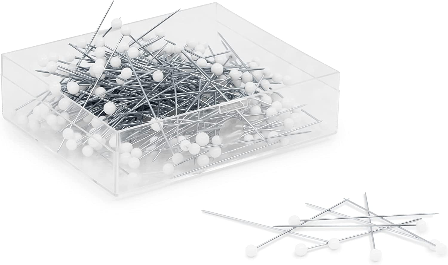 Extra-Fine Glass Head Pins, 1-3/8-Inch (250-Count),White