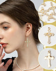 Cross Charms Rhinestone Alloy Cross Pendants Beads 40 Pcs Link Religious Virgencita Charms Small Crosses for Bracelets Jewelry Making Rosary Necklaces Earrings DIY Crafts