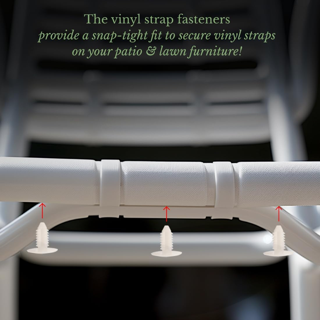 Vinyl Strap Fastener, Rivets for Patio Chairs Vinyl Straps, Pins for Lawn Furniture Straps, Fit 1/4'' Hole, Pack of 50, White