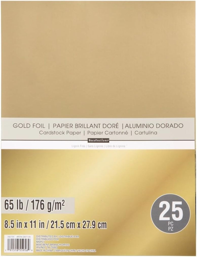 Gold Foil 65Lb Cardstock Paper (Single)