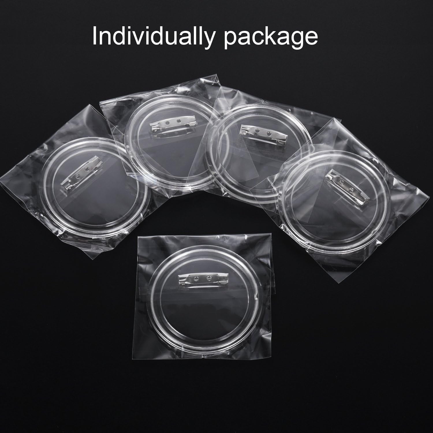 25 Sets 1.5 Inch Design a Button Clear Acrylic Button Badges Kit with Pins for DIY Crafts and Craft Activities (1.5 Inch)