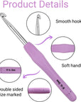 39Pcs Crochet Hooks,12 Sizes Crochet Hooks Set,Crochet Hooks Ergonomic Soft Grip,Ergonomic Crochet Hooks for Arthritic Hands(2Mm-8Mm)