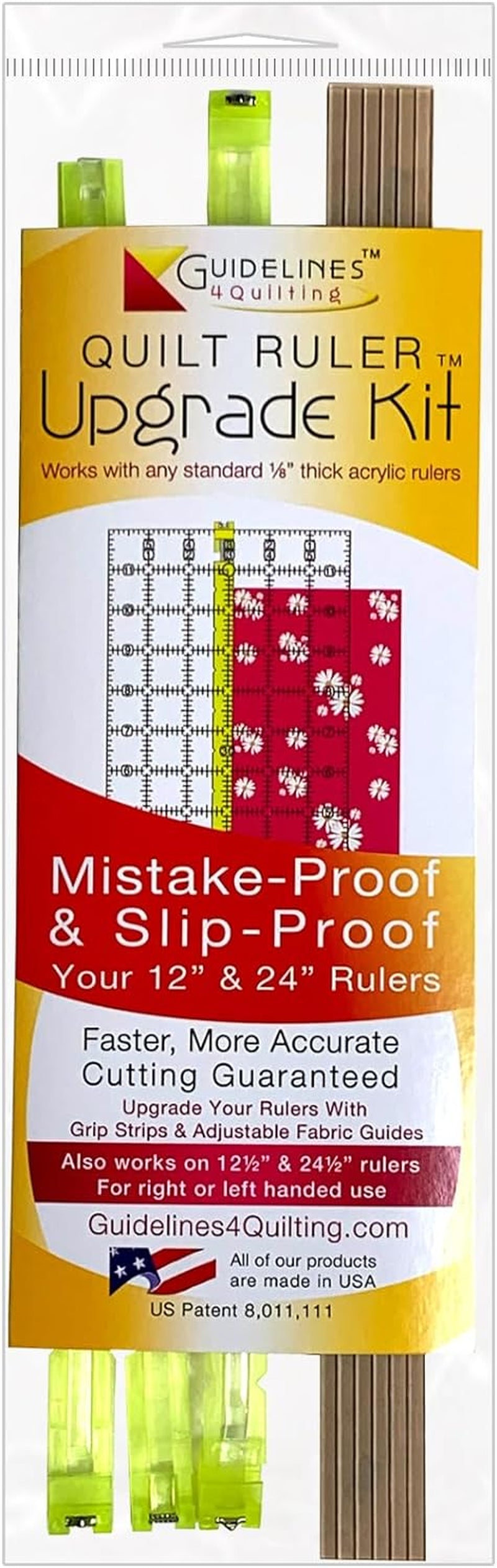 - Quilt Ruler Upgrade Kit - Mistake Proof & Slip Proof Your 12" & 24” Quilt Rulers (Or 12½" & 24½") - Cut Faster and More Accurately - for Both Right & Left-Handers