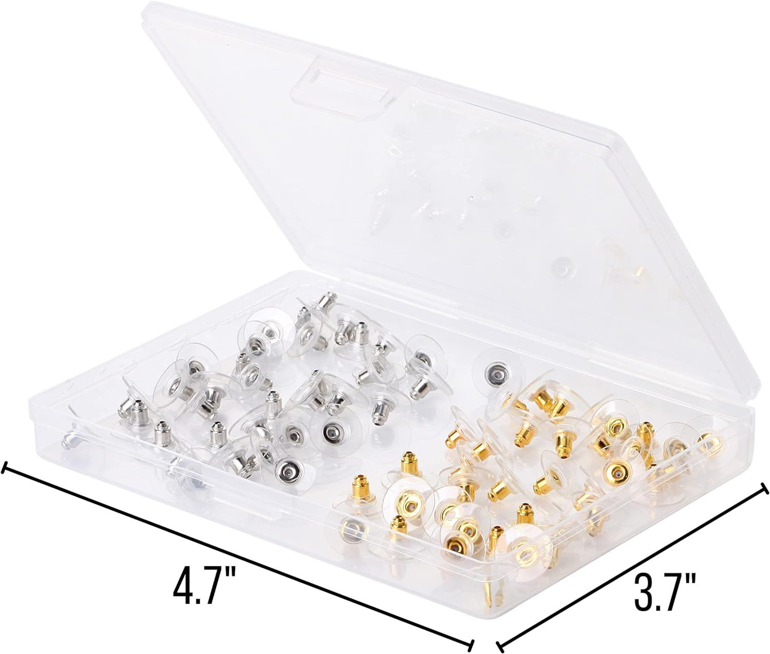 - Bullet Clutch Earring Backs with Pad, 76 Pcs, Gold &amp; Silver, Rubber Earring Backings, Earring Backs for Studs, Earring Backs Replacements, Pierced Earring Backs, Earring Stoppers.