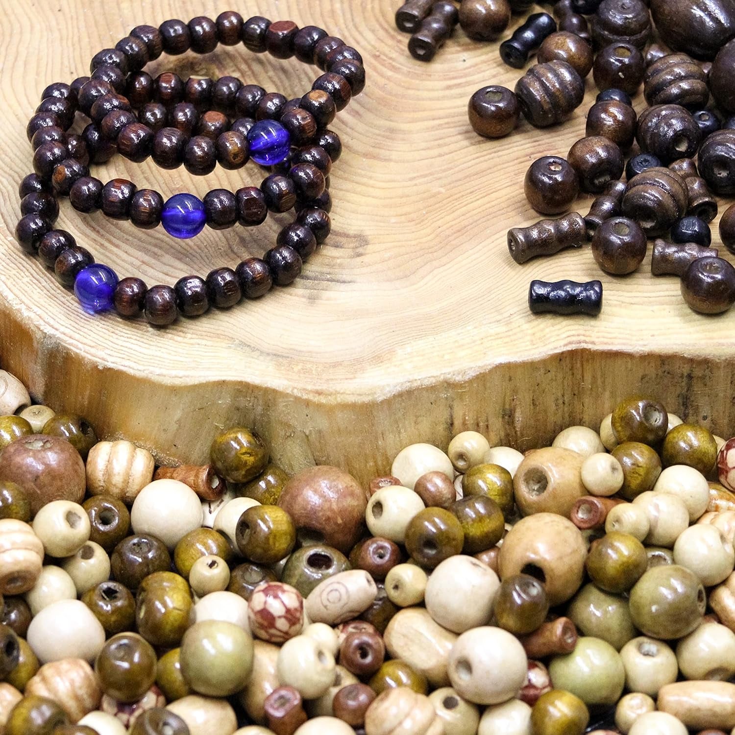 700 Wooden Beads for Jewelry Making Adults, Assorted African Beads, Wood Beads for Craft Bracelets and Necklace Jewelry, Crafts Macrame Supplies, round Bead Pack for Bracelet and Necklaces