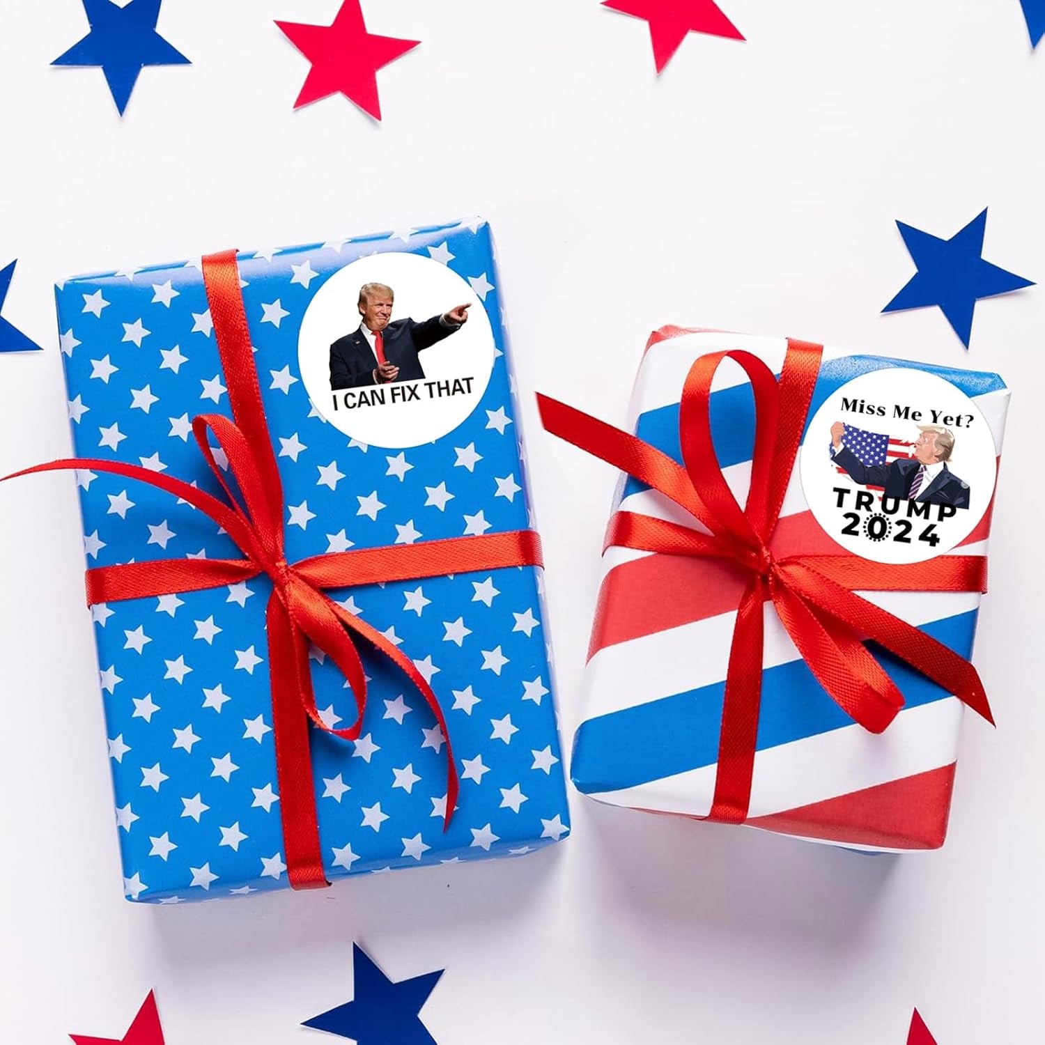 2024 Donald Trump Stickers Roll 500Pcs - Funny Presidential Election USA American Flag Decals - Easy Stick &amp; Removeable for Scarpbook Window Tumblers Water Bottles Teens