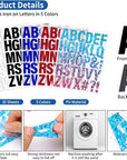 30 Sheets 930 Pieces Iron on Letters for Clothes 1.6 Inch Heat Transfer Letters with A-Z Iron on Vinyl Letters in 5 Colors PU Alphabet Adhesive Stickers for DIY Printing Craft Fabric T-Shirt Jersey