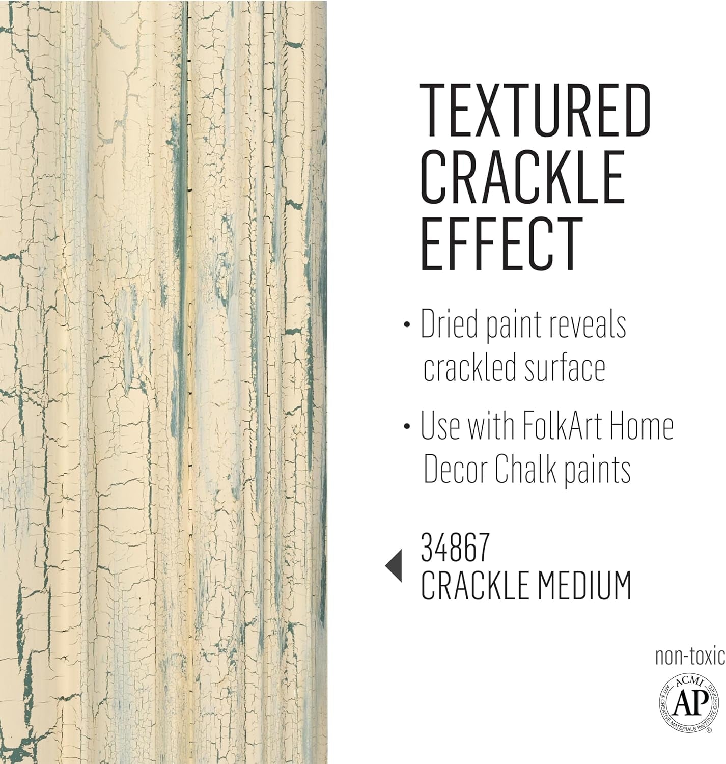 Home Decor Chalk Furniture & Craft Acrylic Paint in Assorted Colors, 8 Ounce, Crackle