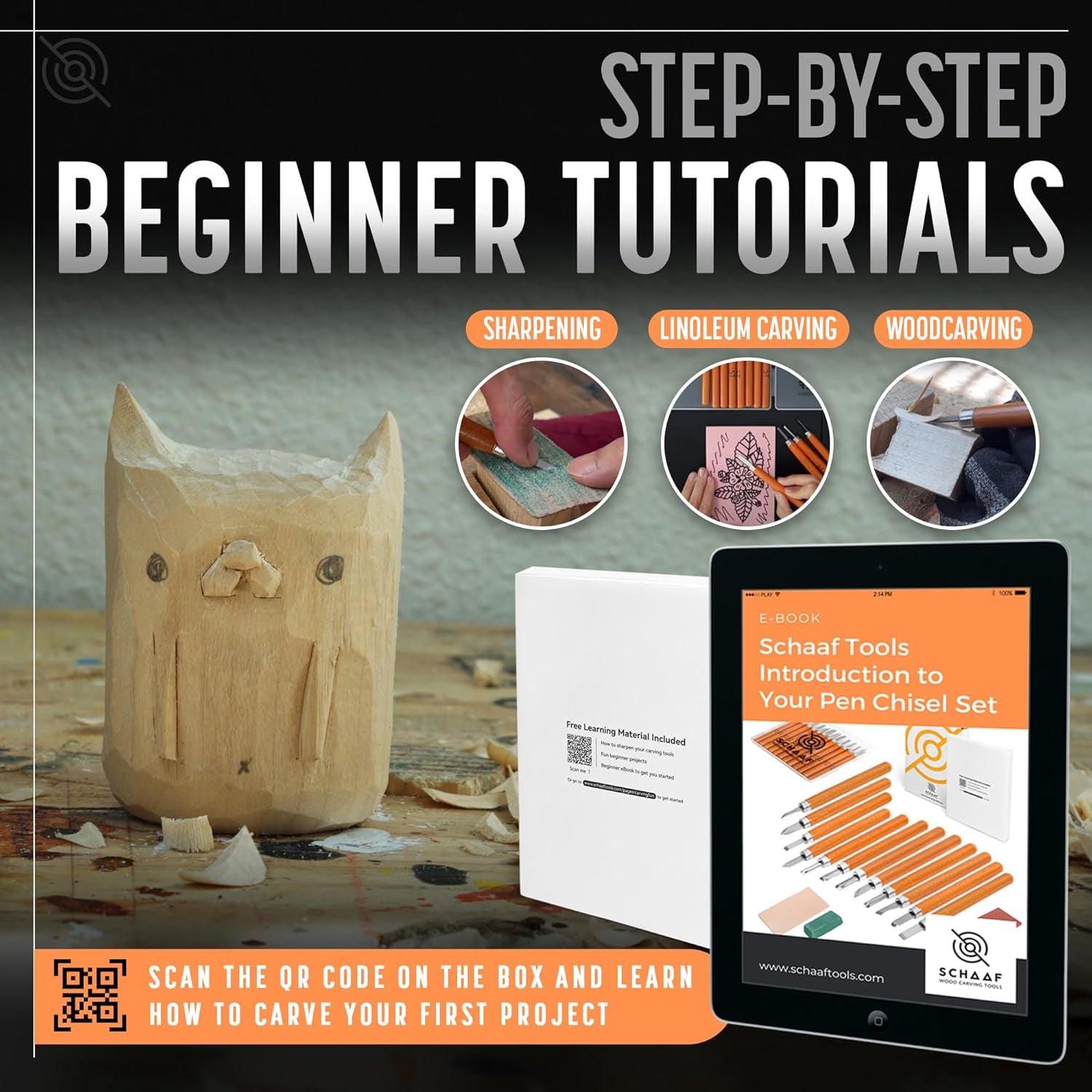 Beginner Friendly Wood Carving Tools, Razor Sharp Detail Wood Carving Kit, DIY Wood Carving Set with Learning Videos, Linoleum Carving Tools, 15Pc Precision Japanese Pen Chisel Set from