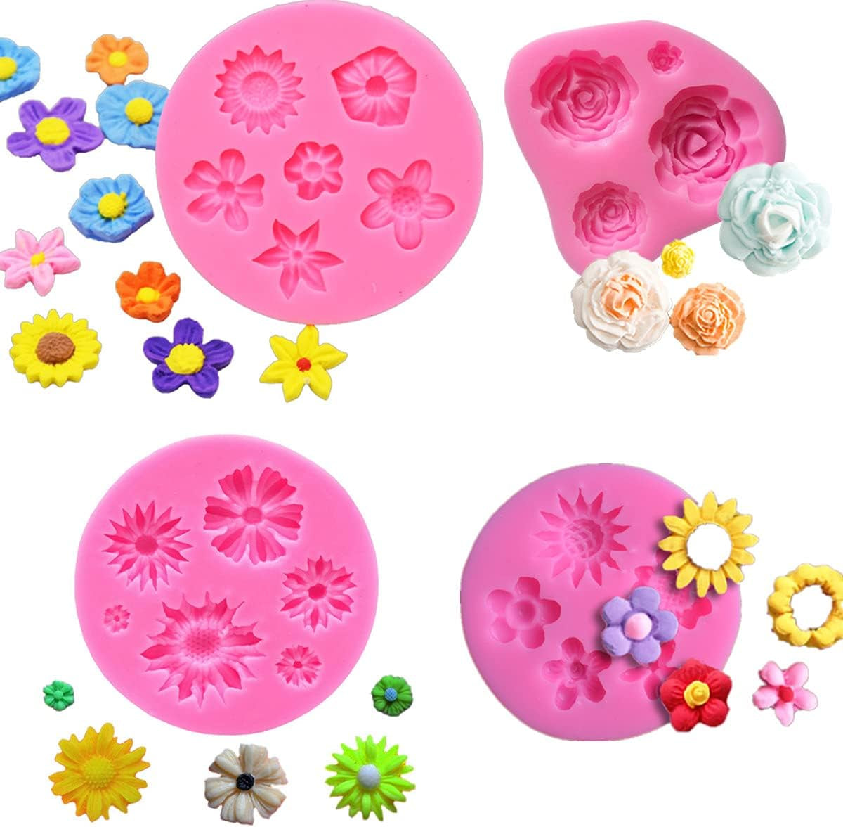 Silicone Mould for Flower and Butterfly Candy - for Cake Decoration,Chocolate Fudge, Polymer Clay, Soap, Confectionery Projects.