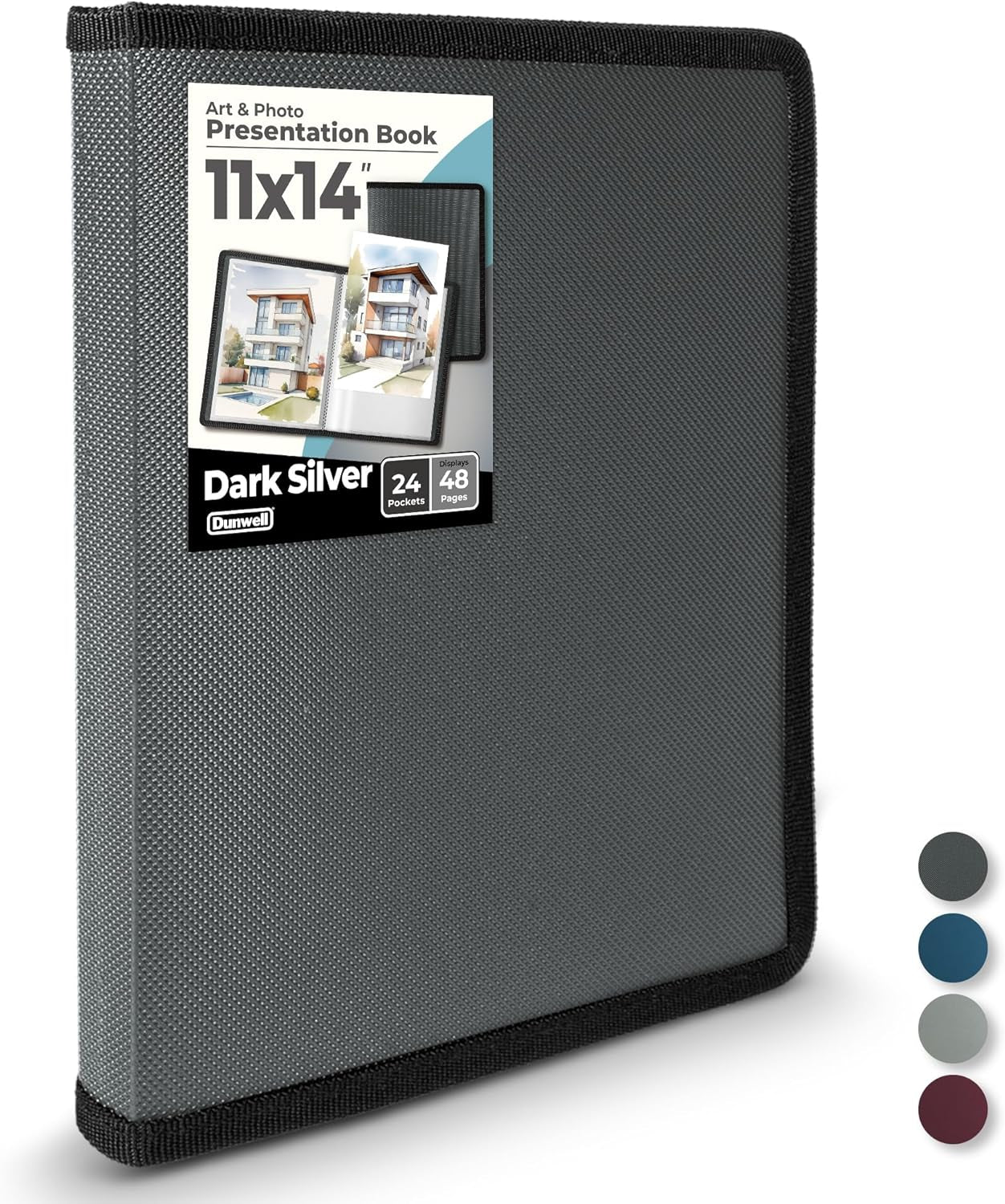 11X17 Art Portfolio Binder with Mounting Paper - (Ruby) Large Portfolio Folder for Artwork Displays 48 Pages, 11 X 17 Presentation Folder with Plastic Sleeves, Portfolio Binder Organizer