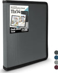 11X17 Art Portfolio Binder with Mounting Paper - (Ruby) Large Portfolio Folder for Artwork Displays 48 Pages, 11 X 17 Presentation Folder with Plastic Sleeves, Portfolio Binder Organizer