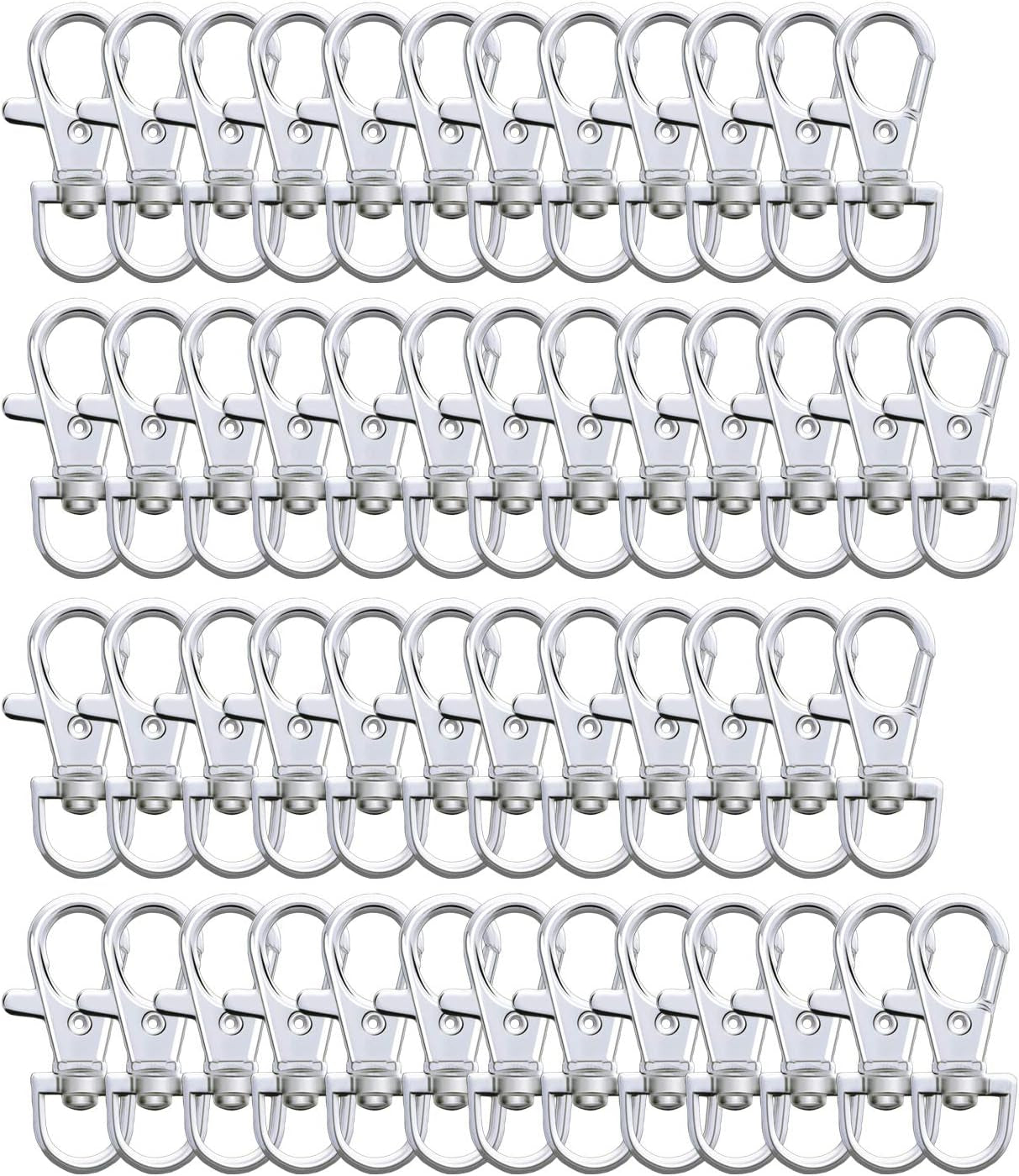 Metal Swivel Lanyard Snap Hooks and Split Key Rings Chain Hook Keychain, 100 Pieces