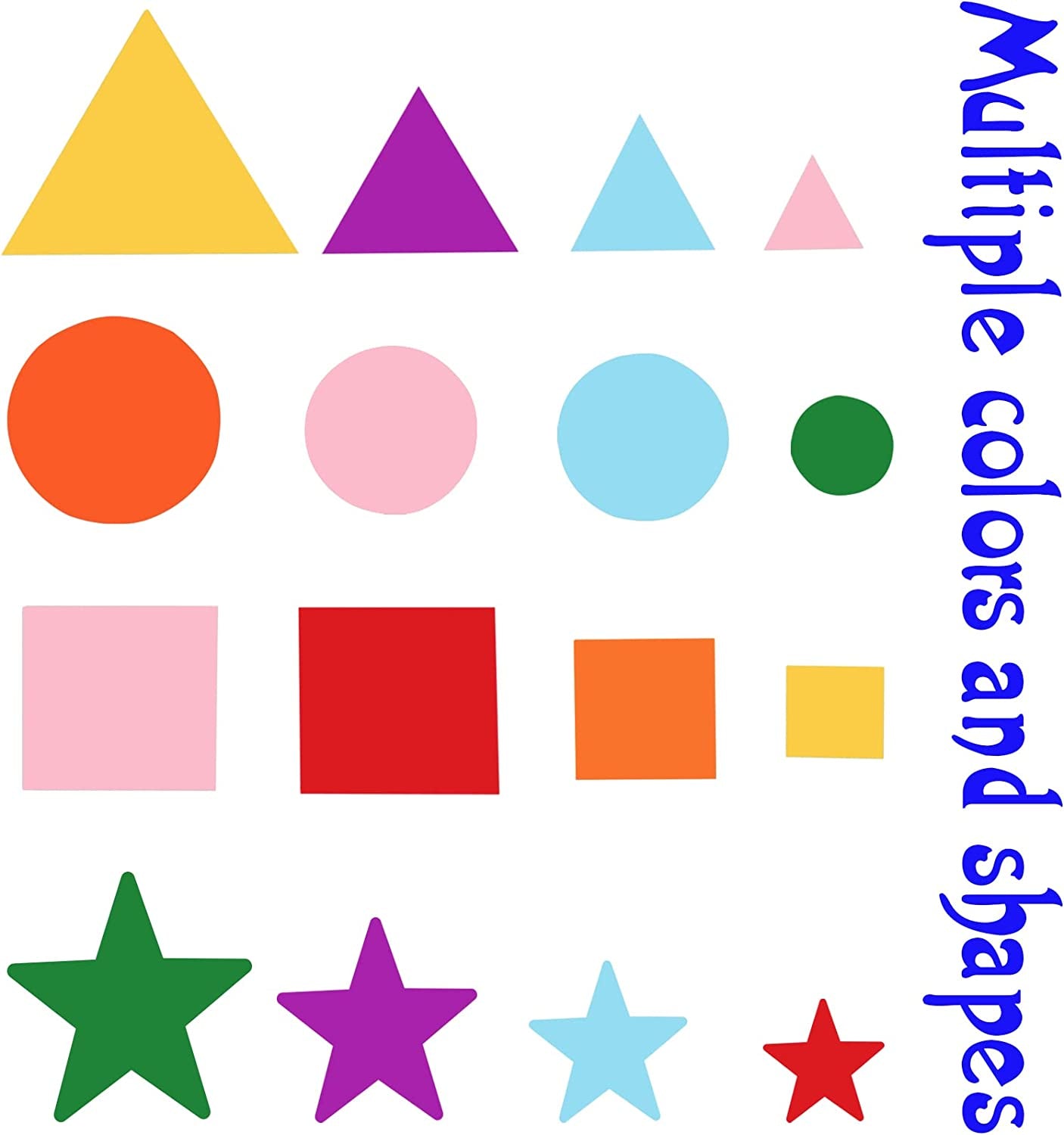 1500Pcs Foam Stickers Foam Shapes Stickers for Kids,10 Colors Self Adhesive Craft Supplies Geometric Stickers with Googly Eyes for Preschool Craft DIY Program (Circle, Square, Triangle, Star)