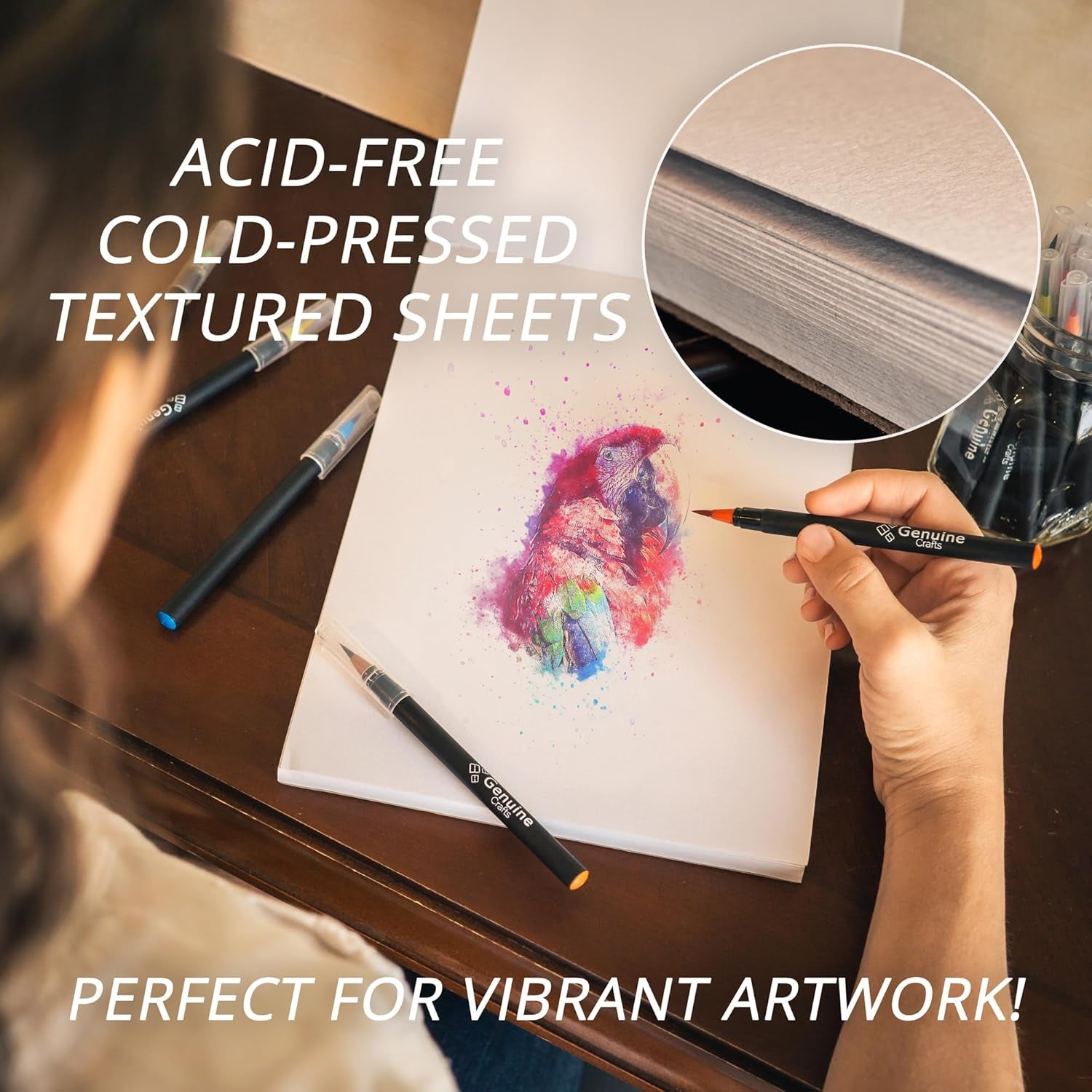 Watercolor Paper Pad 2 Pack - A4 8.3X11.7&quot; - 60 Sheets Total (140Lb/ 300Gsm) - Cold Press Acid Free Art Sketchbook Pad for Painting &amp; Drawing, Wet, Mixed Media